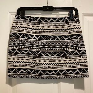 Tribal Trendy Black and White Miniskirt